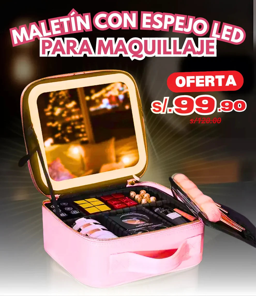 MALETIN CON ESPEJO LED